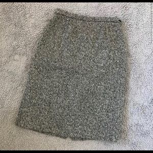 Vintage Neiman Marcus Wool Knee Length Slit Skirt